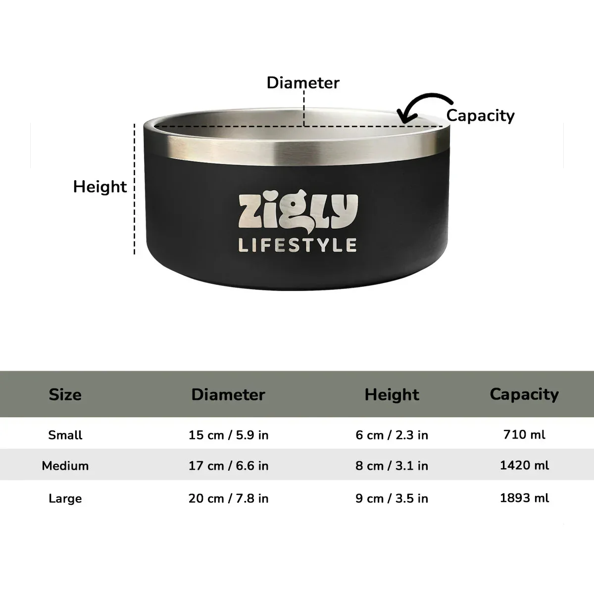 ZL Ultimate Double Walled Dog Bowl - Black  - Image 4